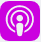 Purple podcast symbol on square background
